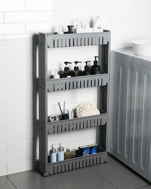 ESTANTERIA CUATRO ESTANTES        54.5 X 13 X 102 CM BLANCO O GRIS (2664)