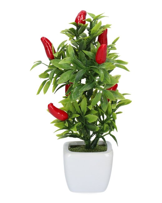 chiles rojos en maceta de cerámica (740040)