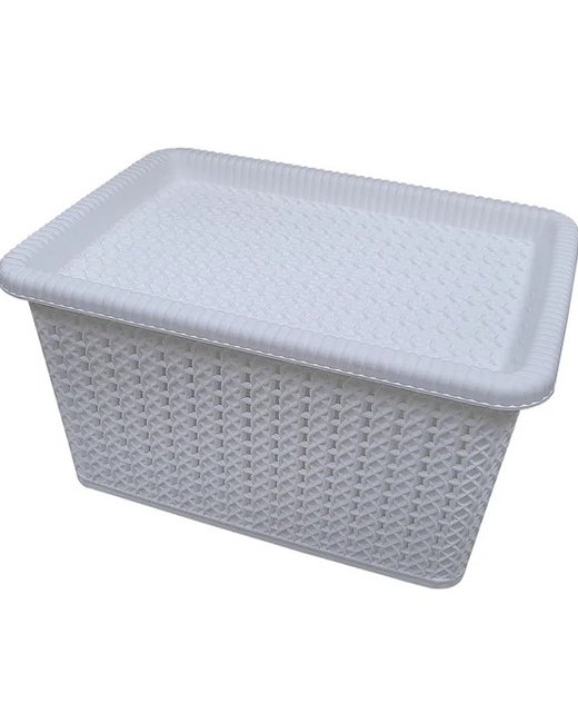 CAJA 5 LTS SIMIL RATTAN CON TAPA BLANCO (OR2601)
